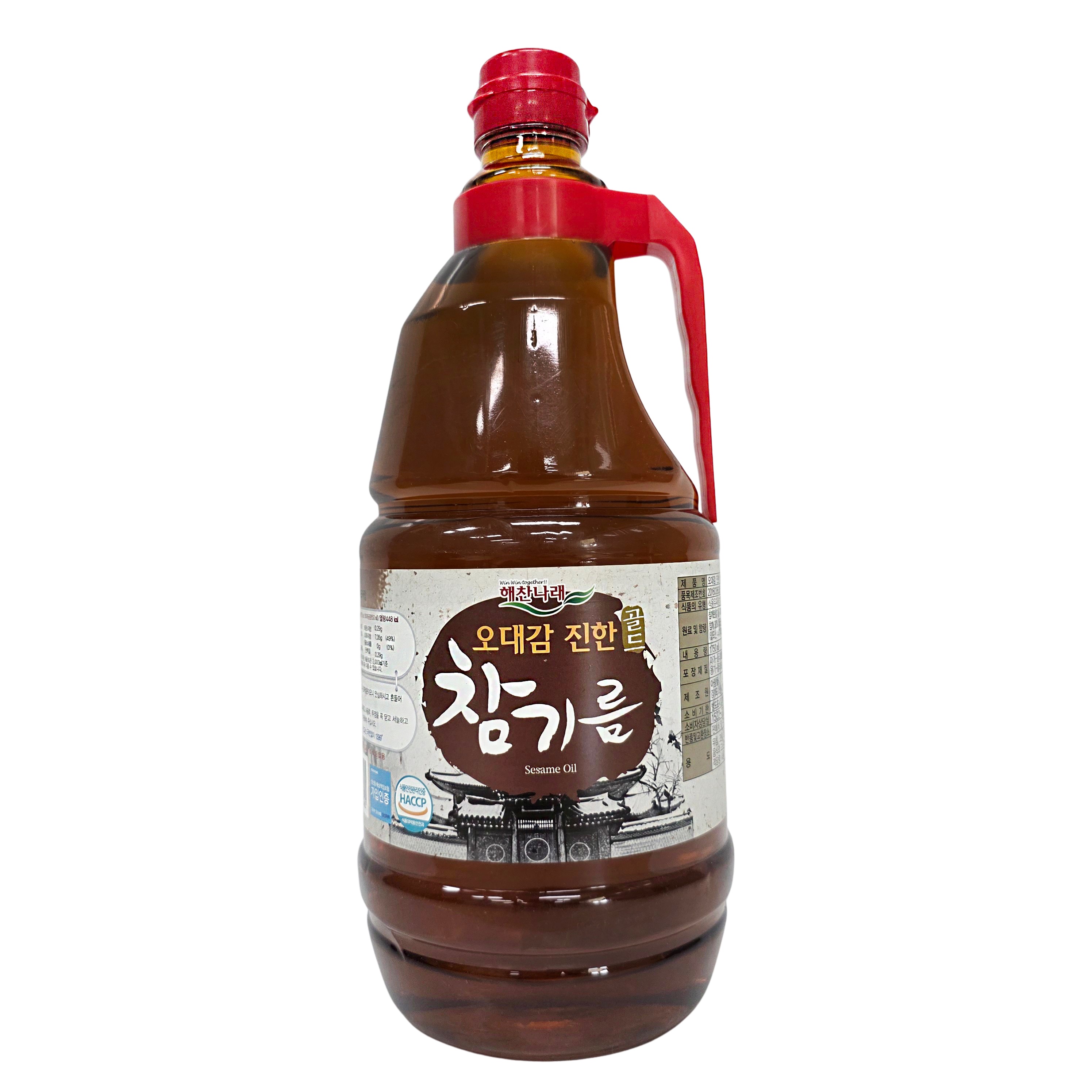 해찬나래 참기름(진한골드/참깨30%+깨분70%) 1.75L