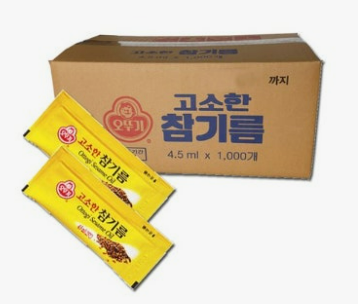 오뚜기 고소한 참기름(일회용) 4.5mL*1000