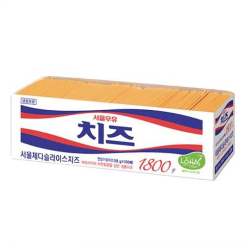 서울우유 체다치즈(슬라이스/업소용/18g*100입) 1.8kg
