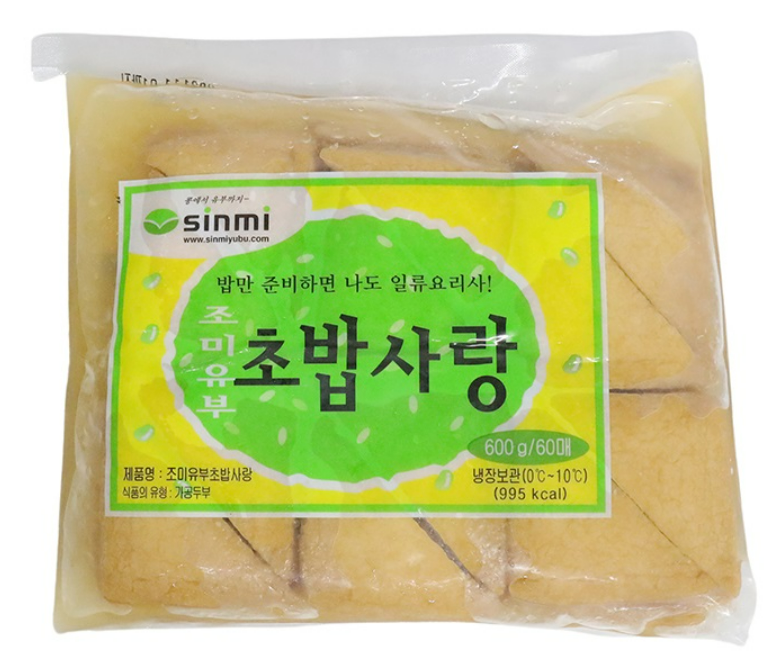 신미 유부(초밥사랑/조미/초밥용/벌크/6*6cm 60매) 600g