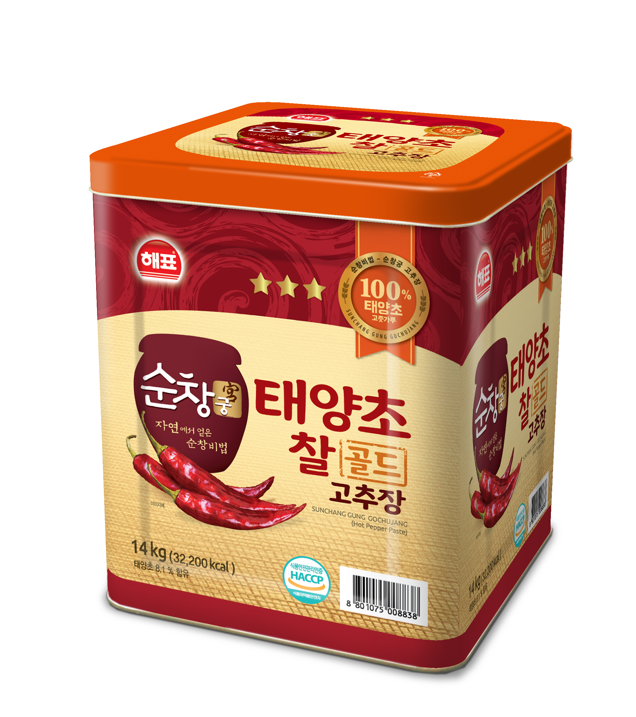 해표 순창궁 태양초 고추장(찰골드) 14kg