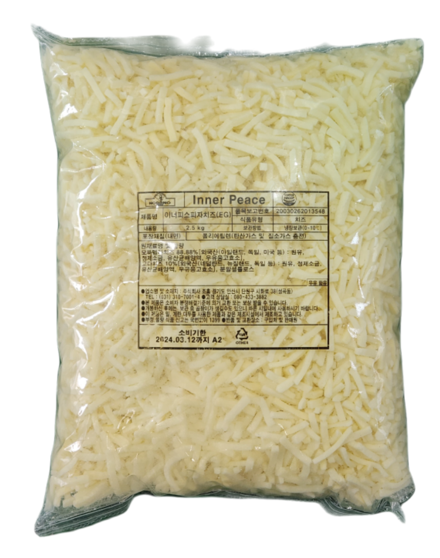 이너피스 피자치즈(EG/자연90%+고다10%) 2.5kg
