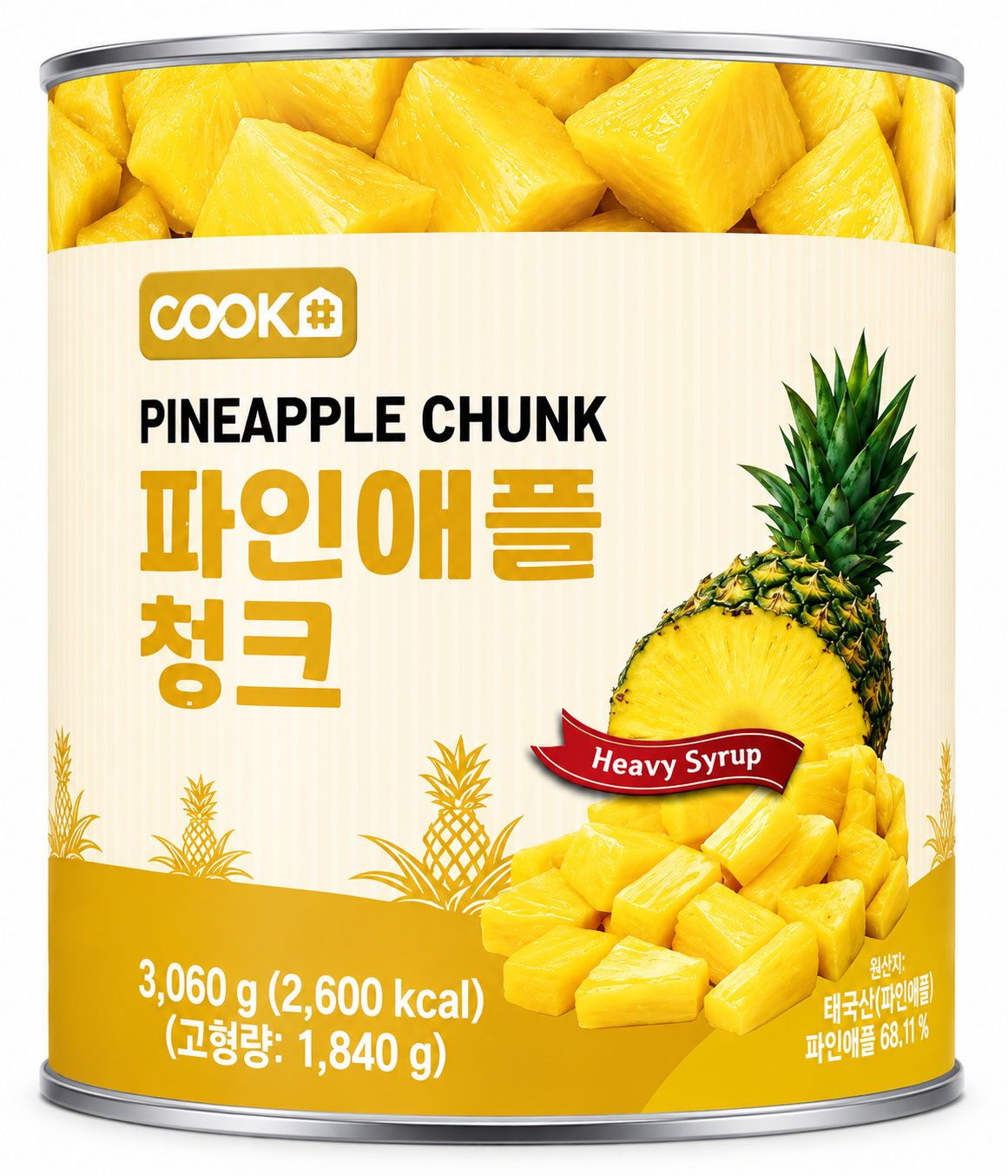 쿡샵 파인애플캔(청크) 3kg