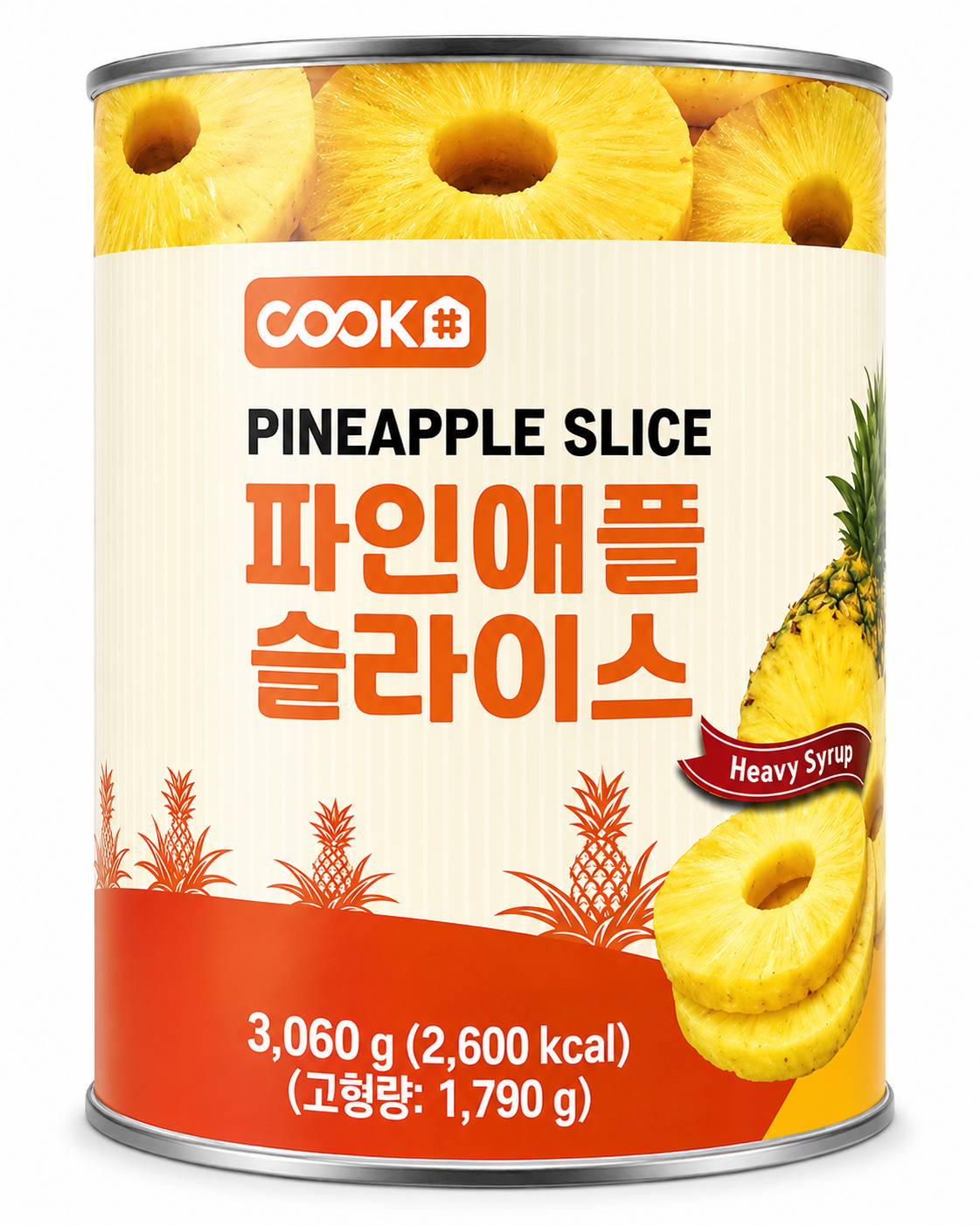 쿡샵 파인애플캔(슬라이스) 3kg