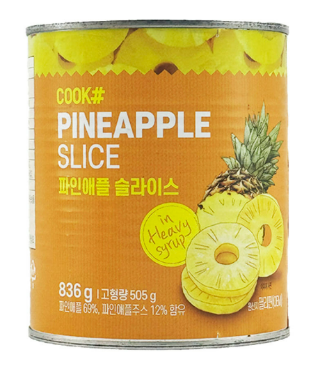 쿡샵 파인애플캔(슬라이스) 836g