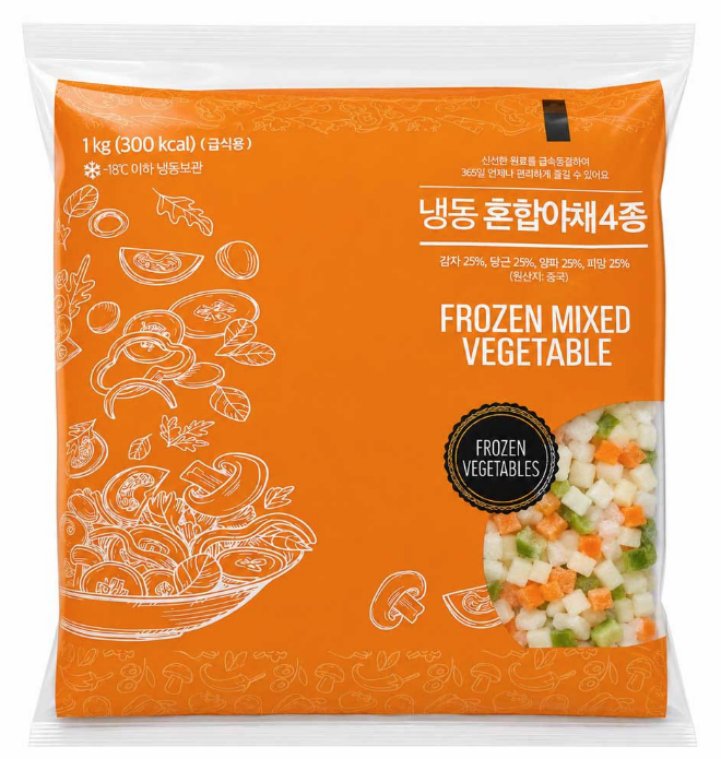 글로벌냉동 혼합야채4종(감자/당근/양파/피망) 1kg