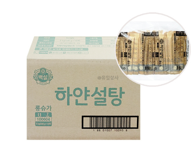백설 롱슈가(5g*100개*10봉/1000입/일회용) 5kg