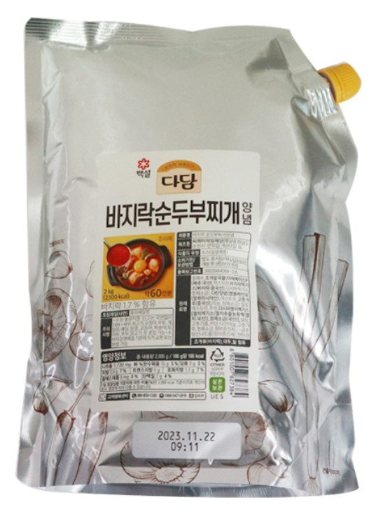 다담 바지락 순두부찌개양념 2kg